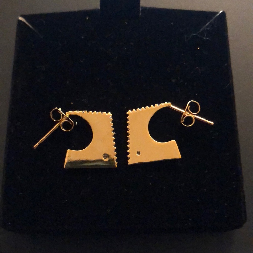 Abstract Square Huggie Earrings